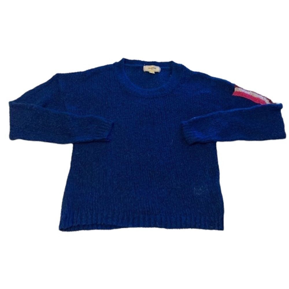 No comment blue scoop neck sweater Medium
